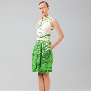 AKRIS // reed print cotton stretch dress grass (6)